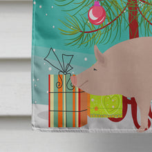 Load image into Gallery viewer, English Large White Pig Christmas Flag Canvas House Size BB9305CHF