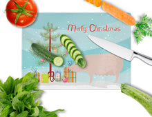 Load image into Gallery viewer, English Large White Pig Christmas Glass Cutting Boards – Durable, Decorative Kitchen Art Large BB9305LCB