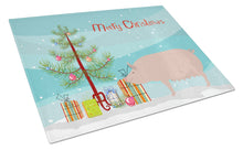 Load image into Gallery viewer, English Large White Pig Christmas Glass Cutting Boards – Durable, Decorative Kitchen Art Large BB9305LCB