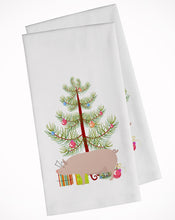 Load image into Gallery viewer, English Large White Pig Christmas Kitchen Towels – Set of 2 - Decorative &amp; Absorbent Cotton | BB9305WTKT