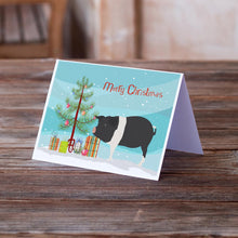 Load image into Gallery viewer, Hampshire Pig Christmas Greeting Cards -  Blank Note Cards – 8-Pack of Artist-Designed Cards with Envelopes