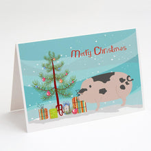 Load image into Gallery viewer, Gloucester Old Spot Pig Christmas Greeting Cards -  Blank Note Cards – 8-Pack of Artist-Designed Cards with Envelopes