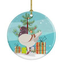 Load image into Gallery viewer, German Modena Pigeon Christmas Ornament - Round Ceramic Ornament – Artist-Designed Keepsake Decoration BB9316CO1