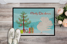 Load image into Gallery viewer, Silver Fantail Pigeon Christmas Doormat - 18x27 Decorative Floor Mat – Indoor/Outdoor Rug with Artistic Flair BB9317MAT