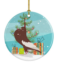Load image into Gallery viewer, English Pouter Pigeon Christmas Ornament - Round Ceramic Ornament – Artist-Designed Keepsake Decoration BB9321CO1
