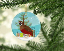 Load image into Gallery viewer, Chinese Painted or King Quail Christmas Ornament - Round Ceramic Ornament – Artist-Designed Keepsake Decoration BB9323CO1