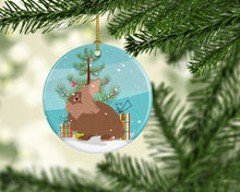Load image into Gallery viewer, Lionhead Rabbit Christmas Ornament - Round Ceramic Ornament – Artist-Designed Keepsake Decoration BB9327CO1