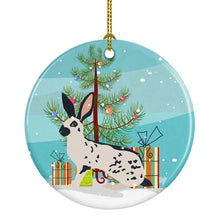Load image into Gallery viewer, English Spot Rabbit Christmas Ornament - Round Ceramic Ornament – Artist-Designed Keepsake Decoration BB9328CO1