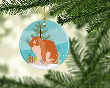 Load image into Gallery viewer, English Lop Rabbit Christmas Ornament - Round Ceramic Ornament – Artist-Designed Keepsake Decoration BB9329CO1