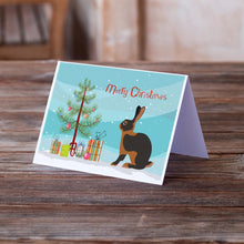 Load image into Gallery viewer, Tan Rabbit Christmas Greeting Cards -  Blank Note Cards – 8-Pack of Artist-Designed Cards with Envelopes