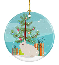Load image into Gallery viewer, Hermelin Rabbit Christmas Ornament - Round Ceramic Ornament – Artist-Designed Keepsake Decoration BB9331CO1