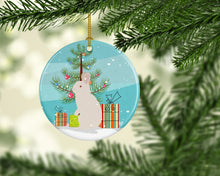 Load image into Gallery viewer, New Zealand White Rabbit Christmas Ornament - Round Ceramic Ornament – Artist-Designed Keepsake Decoration BB9332CO1