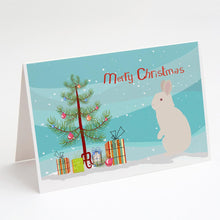 Load image into Gallery viewer, New Zealand White Rabbit Christmas Greeting Cards -  Blank Note Cards – 8-Pack of Artist-Designed Cards with Envelopes