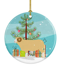 Load image into Gallery viewer, Horned Dorset Sheep Christmas Ornament - Round Ceramic Ornament – Artist-Designed Keepsake Decoration BB9347CO1