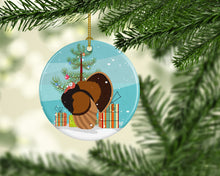 Load image into Gallery viewer, Bronze Turkey Christmas Ornament - Round Ceramic Ornament – Artist-Designed Keepsake Decoration BB9353CO1