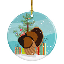 Load image into Gallery viewer, Bronze Turkey Christmas Ornament - Round Ceramic Ornament – Artist-Designed Keepsake Decoration BB9353CO1