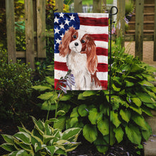 Load image into Gallery viewer, Blenheim Cavalier Spaniel Patriotic Garden Flag - Outdoor Decorative Yard Flag BB9358GF