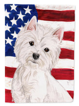 Load image into Gallery viewer, Westie Patriotic Flag Canvas House Size BB9359CHF