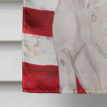 Load image into Gallery viewer, White Staffie Bull Terrier Patriotic Flag Canvas House Size BB9361CHF