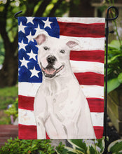 Load image into Gallery viewer, White Staffie Bull Terrier Patriotic Garden Flag - Outdoor Decorative Yard Flag BB9361GF