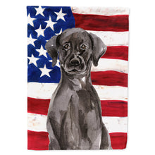 Load image into Gallery viewer, Black Labrador Patriotic Flag Canvas House Size BB9363CHF