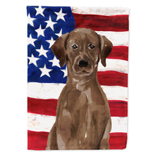 Load image into Gallery viewer, Chocolate Labrador Patriotic Flag Canvas House Size BB9365CHF