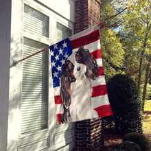 Load image into Gallery viewer, Tricolor Cavalier Spaniel Patriotic Flag Canvas House Size BB9367CHF