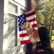 Load image into Gallery viewer, Red Tan Dachshund Patriotic Flag Canvas House Size BB9371CHF
