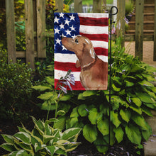 Load image into Gallery viewer, Red Tan Dachshund Patriotic Garden Flag - Outdoor Decorative Yard Flag BB9371GF