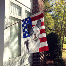 Load image into Gallery viewer, Black White French Bulldog Patriotic Flag Canvas House Size BB9372CHF