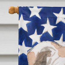 Load image into Gallery viewer, English Bulldog Patriotic Flag Canvas House Size BB9381CHF