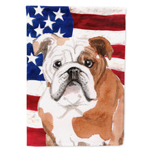 Load image into Gallery viewer, English Bulldog Patriotic Flag Canvas House Size BB9381CHF