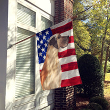 Load image into Gallery viewer, Fawn Natural Great Dane Patriotic Flag Canvas House Size BB9384CHF