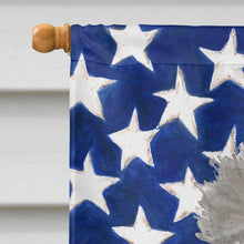 Load image into Gallery viewer, Grey Standard Poodle Patriotic Flag Canvas House Size BB9385CHF