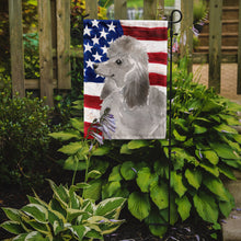 Load image into Gallery viewer, Grey Standard Poodle Patriotic Garden Flag - Outdoor Decorative Yard Flag BB9385GF