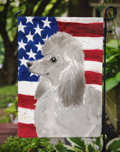 Load image into Gallery viewer, Grey Standard Poodle Patriotic Garden Flag - Outdoor Decorative Yard Flag BB9385GF