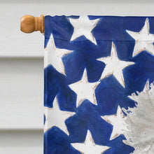 Load image into Gallery viewer, White Standard Poodle Patriotic Flag Canvas House Size BB9386CHF