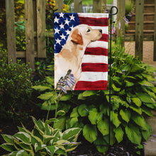 Load image into Gallery viewer, Yellow Labrador #2 Patriotic Garden Flag - Outdoor Decorative Yard Flag BB9388GF