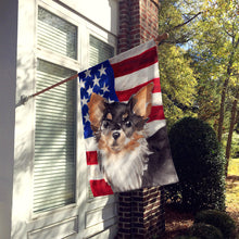 Load image into Gallery viewer, Long Haired Chihuahua Patriotic Flag Canvas House Size BB9389CHF