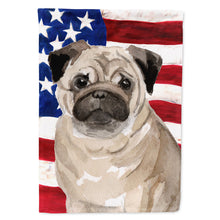 Load image into Gallery viewer, Fawn Pug Patriotic Flag Canvas House Size BB9391CHF