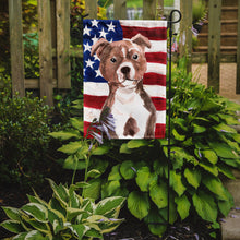 Load image into Gallery viewer, Red Staffie Bull Terrier Patriotic Garden Flag - Outdoor Decorative Yard Flag BB9392GF