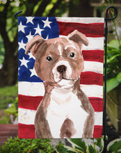 Load image into Gallery viewer, Red Staffie Bull Terrier Patriotic Garden Flag - Outdoor Decorative Yard Flag BB9392GF