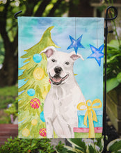 Load image into Gallery viewer, White Staffie Bull Terrier Christmas Garden Flag - Outdoor Decorative Yard Flag BB9396GF