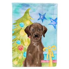 Load image into Gallery viewer, Chocolate Labrador Christmas Flag Canvas House Size BB9400CHF