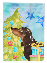 Load image into Gallery viewer, Black and Tan Dachshund Christmas Garden Flag - Outdoor Decorative Yard Flag BB9405GF