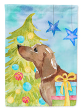 Load image into Gallery viewer, Red Tan Dachshund Christmas Garden Flag - Outdoor Decorative Yard Flag BB9406GF