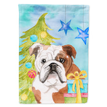 Load image into Gallery viewer, English Bulldog Christmas Flag Canvas House Size BB9416CHF