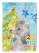 Load image into Gallery viewer, Grey Standard Poodle Christmas Flag Canvas House Size BB9420CHF