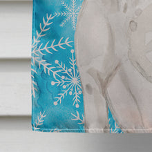 Load image into Gallery viewer, White Staffie Bull Terrier Winter Flag Canvas House Size BB9431CHF