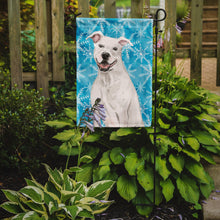 Load image into Gallery viewer, White Staffie Bull Terrier Winter Garden Flag - Outdoor Decorative Yard Flag BB9431GF